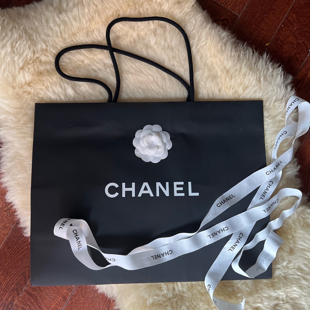 Chanel Shopping Bag w/Camellia Flower and Ribbon